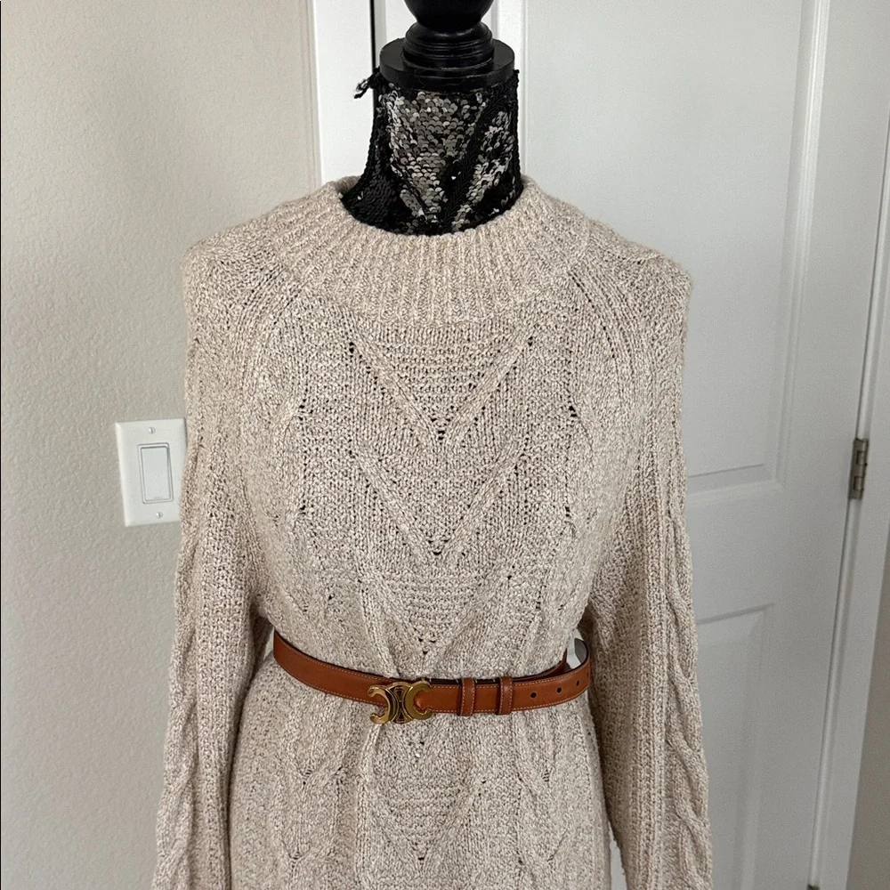 Old Navy Cream Cable Knit Sweater Dress - Picture 2 of 6